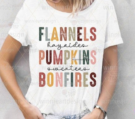 Flannels Pumpkins Bonfires Colorful